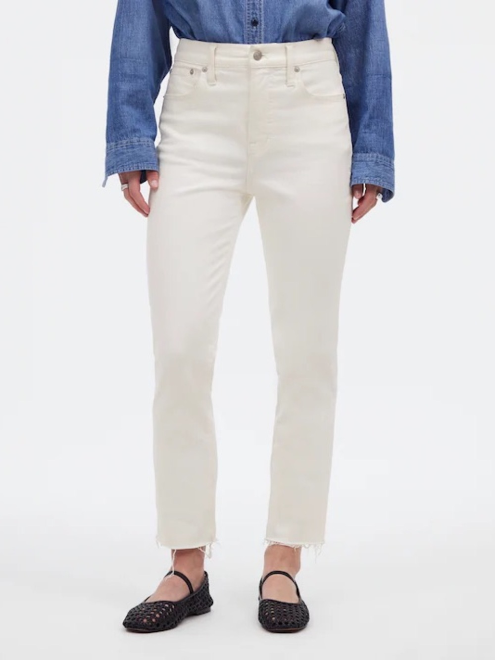 Madewell The Perfect Vintage Jean High-Rise Rolled Cuff | Tile White